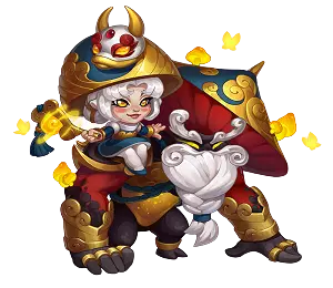 Cogu e Mélio em Hero Wars Mobile 