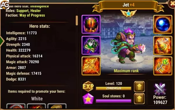 Jet com skin da primavera, Hero Wars Mobile