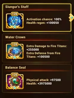 Titã Hiperião Artefatos Hero Wars Mobile