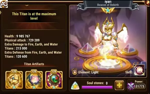 Titã Iyari com Visual Padrão, Hero Wars Alliance.