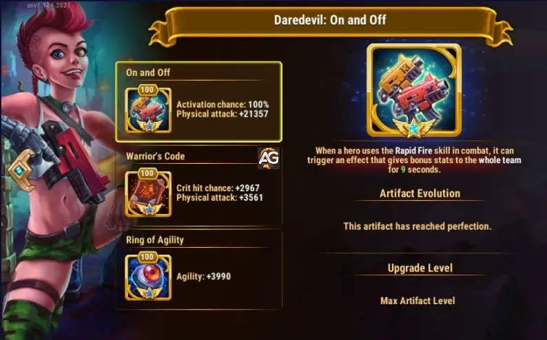 Artefatos de Danada em Hero Wars Alliance