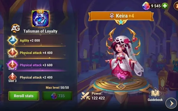 Keira com Talismã da Lealdade em Hero Wars Mobile