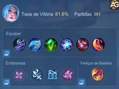 Karina com Build de Selva e Emblema de Assassino MLBB MOBA