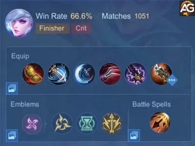 Miya com Emblema de assassino MLBB MOBA